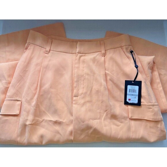 DKNY Women's  Pants High-Rise Wide-Leg Comfortable lightweight Peach size  0 - Picture 4 of 7